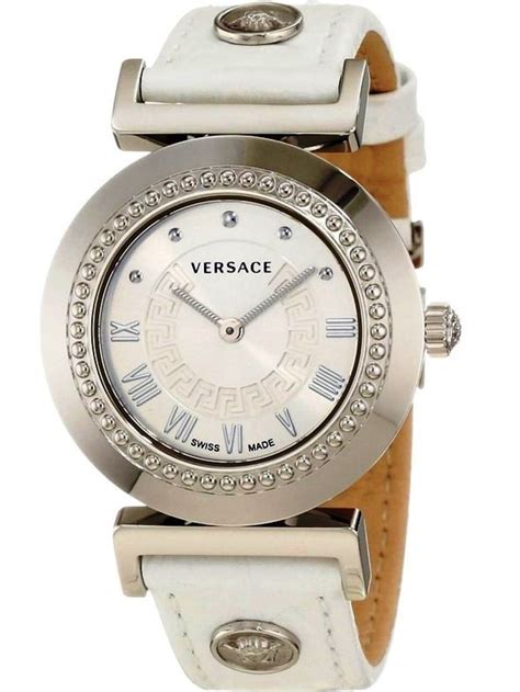 versace white leather chronograph watch|Versace watches clearance.